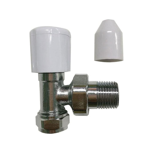 Plumbob Chrome-Plated Angled Radiator Valve 15mm Plumbob - Town Tools 