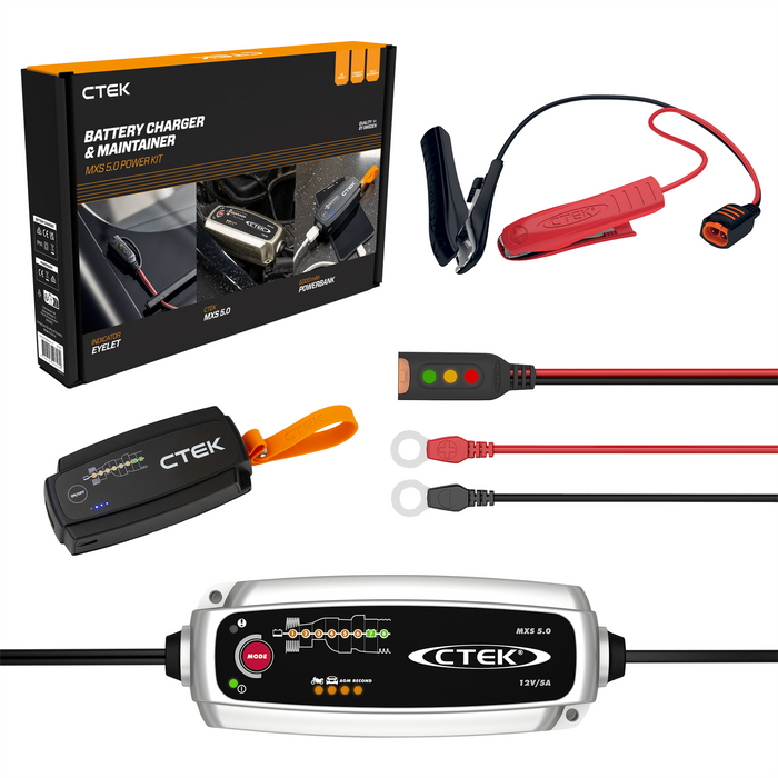 CTEK MXS 5.0 12v 5A Car Bike Van Boat Smart Battery Charger Kit Saxon - Town Tools