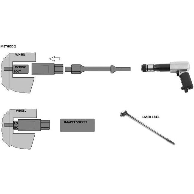 Laser Wheel Locking Nut Removal Kit 6972 Laser - Town Tools 