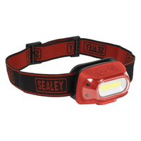 Sealey Rechargeable Head Torch with Auto-Sensor 8W COB LED - Red HT08RR
