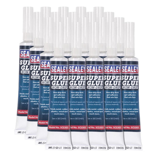 Sealey Super Glue Non-Drip Gel 20g Pack of 20 SCS303 Sealey - Town Tools 