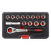 Sealey Socket Set 14pc Go-Through Low Profile WallDrive Metric AK6926 Sealey - Town Tools 