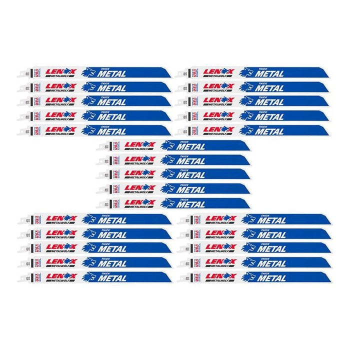Lenox MetalWolf Wave Edge Reciprocating Saw Blade 305 x 25 x 1.07mm 14 TPI (Pack 25) LENOX - Town Tools