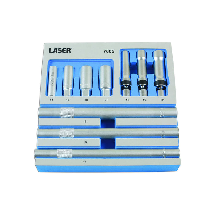 Laser Spark Plug Socket Set 3/8"D 10pc 7605