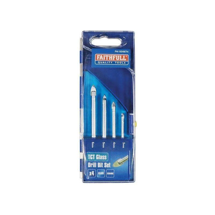 Faithfull Tile & Glass Drill Bit Set of 4 (3-6mm) Faithfull - Town Tools