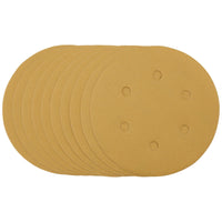 Draper Gold Sanding Discs with Hook & Loop, 150mm, 320 Grit (Pack of 10) 64265