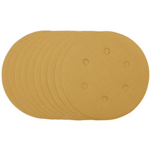 Draper Gold Sanding Discs with Hook & Loop, 150mm, 320 Grit (Pack of 10) 64265 Draper - Town Tools 