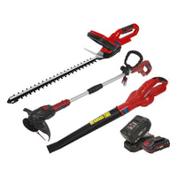 Sealey 3 x SV20 Series Garden Power Tool Kit 20V - 2 Batteries CP20VCOMBO6