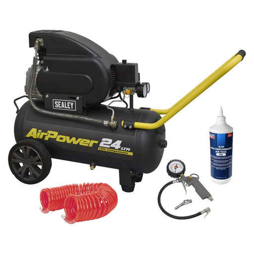 Sealey Air Compressor 24L Direct Drive 2hp 110V Site Combo SAC2420E110VSC Sealey - Town Tools 