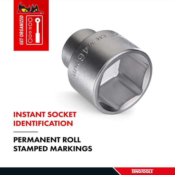 Teng Tools 3/4" Socket 6 pt Metric 21mm Teng Tools - Town Tools 