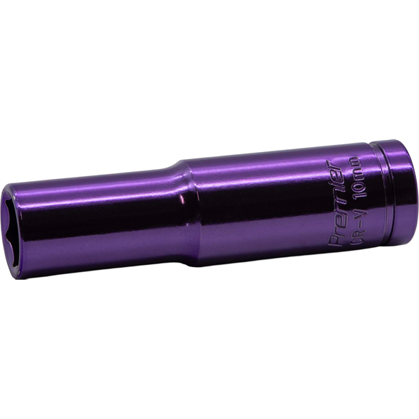Sealey 3/8"Dr Coloured Deep Socket 10mm (Purple)