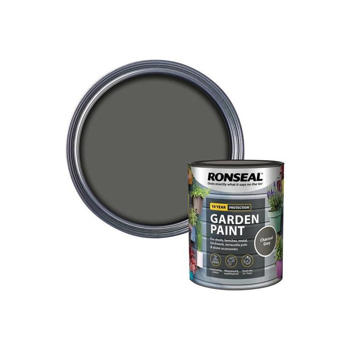 Ronseal Garden Paint Charcoal Grey 750ml Ronseal - Town Tools