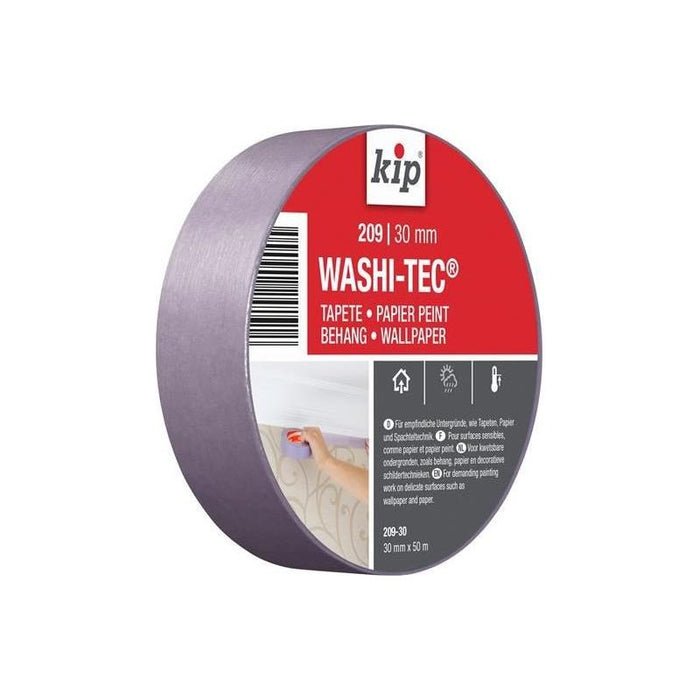 Kip® 209 Premium Low Tack WASHI-TEC® Masking Tape 30mm x 50m KIP® - Town Tools