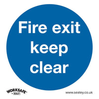 Sealey Mandatory Safety Sign Fire Exit Keep Clear Rigid Plastic SS2P1