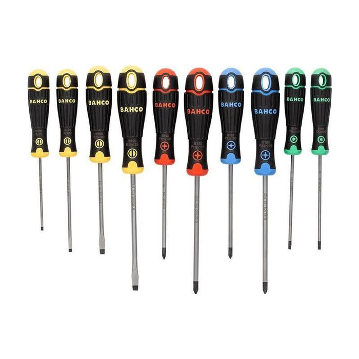 Bahco BAHCOFIT Coloured Handle Screwdriver Set, 10 Piece Bahco - Town Tools