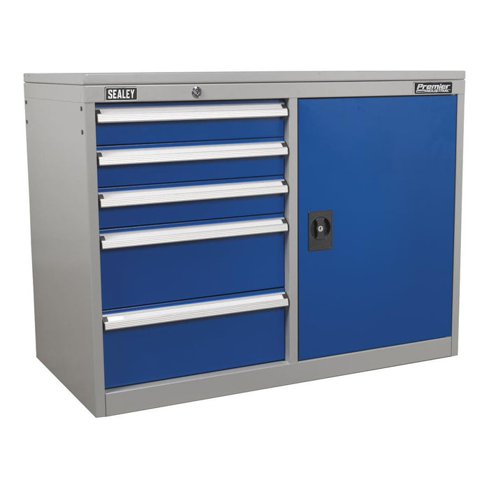 Sealey Industrial Cabinet/Workstation 5 Drawer & 1 Shelf Locker API1103B Sealey - Town Tools 