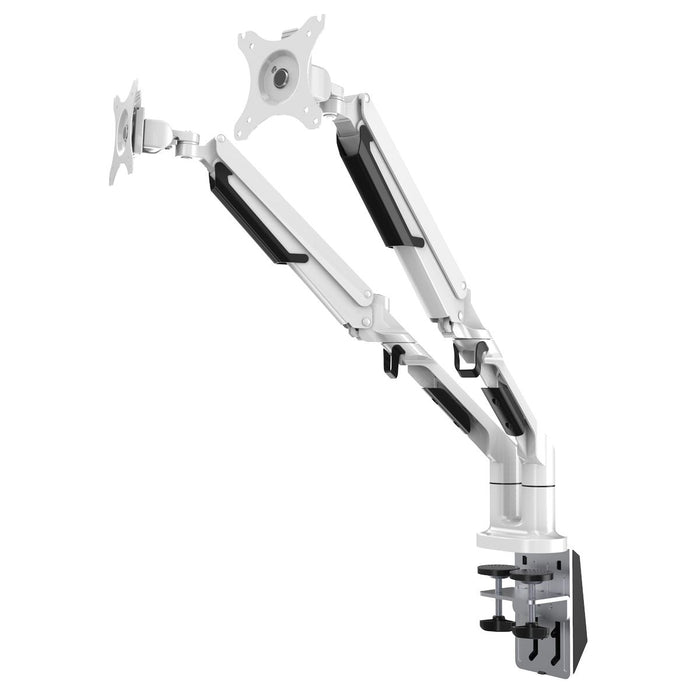 Dellonda Adjustable Double Monitor Arm with 360 Rotation - White DH27