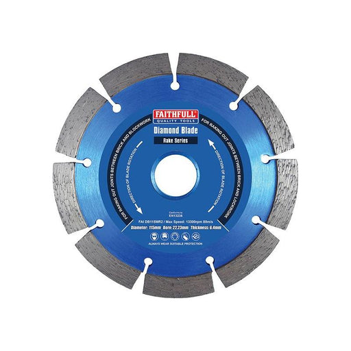 Faithfull Mortar Raking Diamond Blade 115 x 22mm Faithfull - Town Tools
