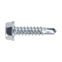 Sealey Self Drilling Screw 4.2 x 19mm Hex Head Zinc Pack of 100 SDHX4219