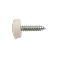 Connect Number Plate Security Screws 6 x 20mm White Cap 100pc 30633
