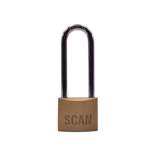 Scan Brass Padlock 40mm Long Shackle Scan - Town Tools