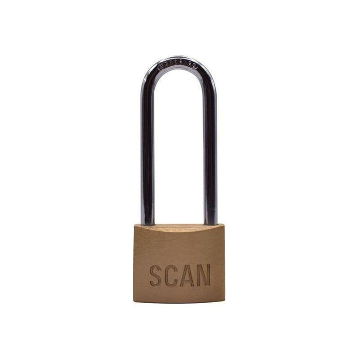 Scan Brass Padlock 40mm Long Shackle Scan - Town Tools