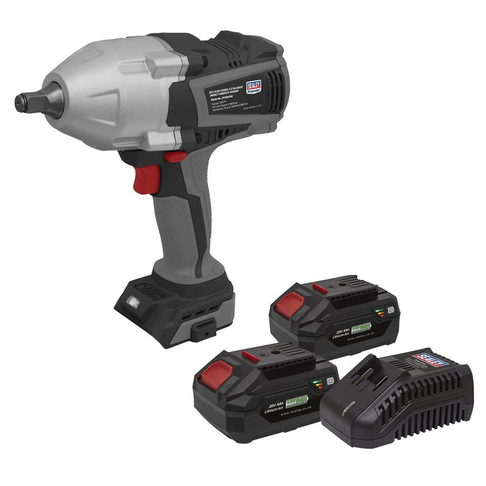 Premier SV20 Series Cordless Impact Wrench Kit 20V 4Ah - 2 Batteries Sealey Premier - Town Tools 