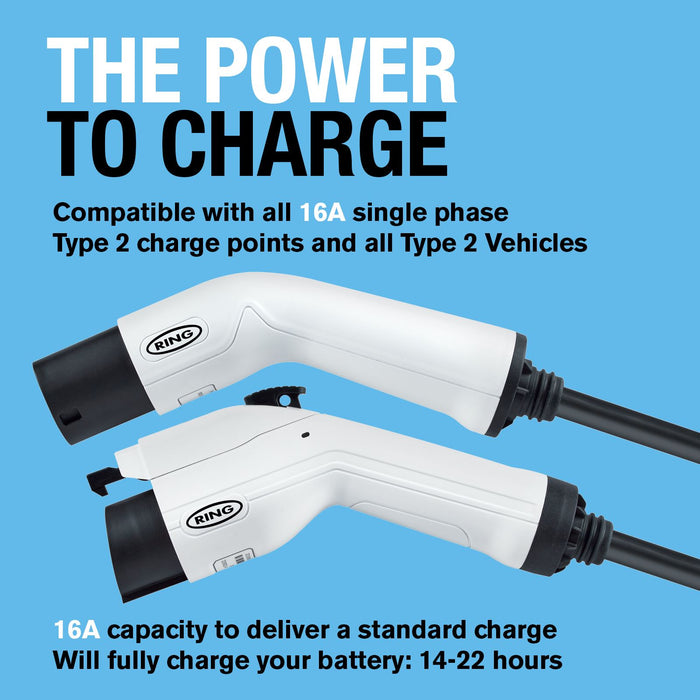 Ring Automotive RCC11605 EV charging cable Type 1 16A 5m Ring Automotive - Town Tools 