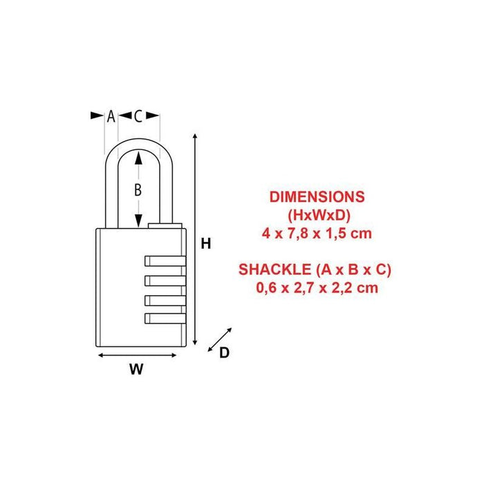 Master Lock Black Finish 40mm 4-Digit Combination Padlock Master Lock - Town Tools