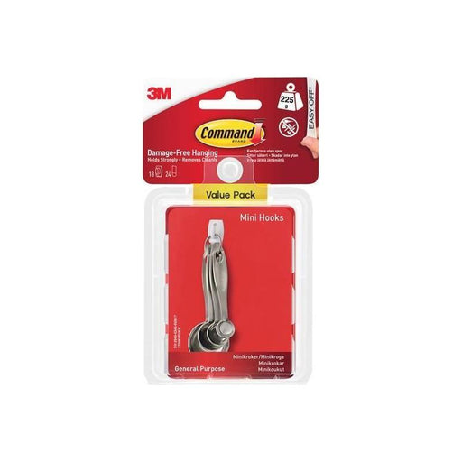 Command™ White Mini Hooks Value Pack (Pack 18) Command™ - Town Tools