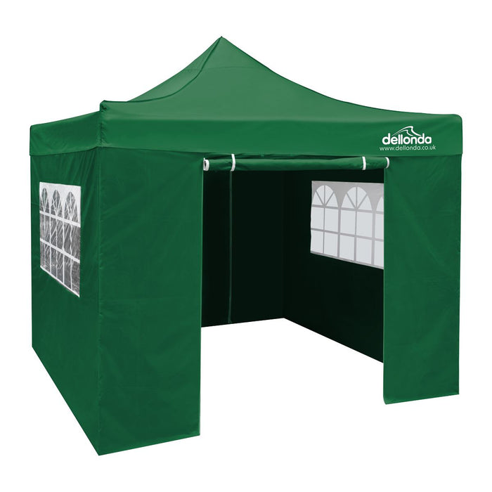 Dellonda 2x2m Pop-Up Gazebo & Side Walls Water Resistant Fabrics - Green