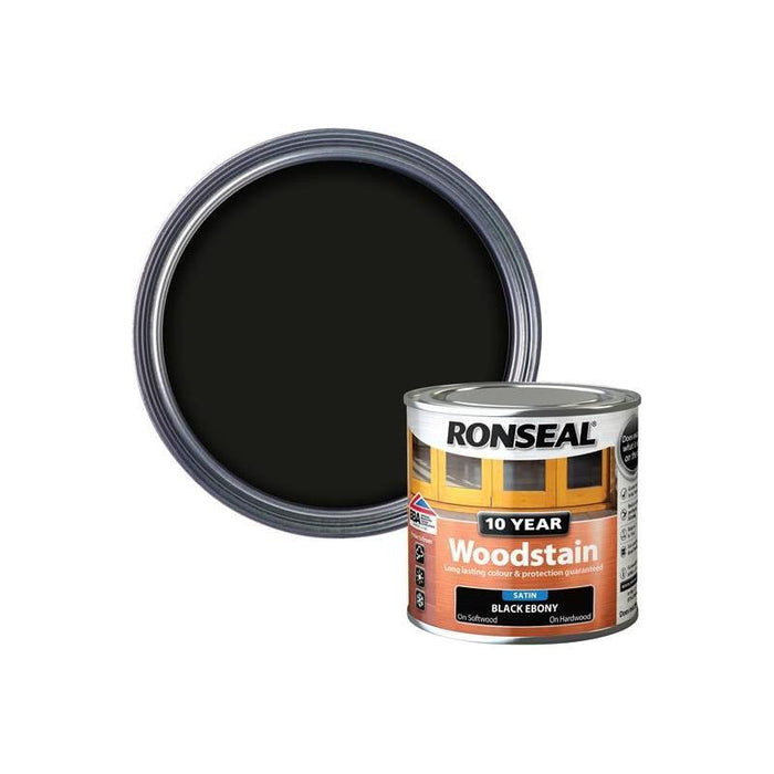 Ronseal 10 Year Woodstain Ebony 250ml Ronseal - Town Tools
