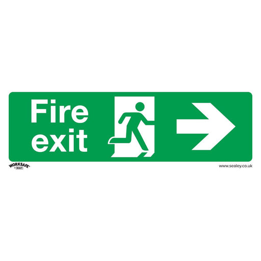 Sealey Safe Conditions Safety Sign Fire Exit (Right) Rigid Plastic Pack of 10 Sealey - Town Tools 