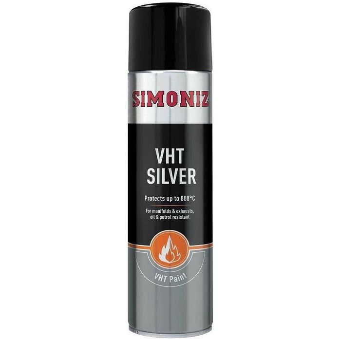 4x Simoniz VHT SILVER PAINT VERY HIGH TEMPERATURE CAR SPRAY AEROSOL 500ml Simoniz - Town Tools 