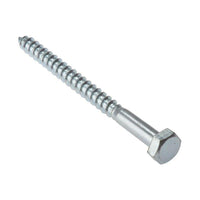 Forgefix Coach Screw Hexagon Head Single Thread ZP M8 x 60mm Bag 10
