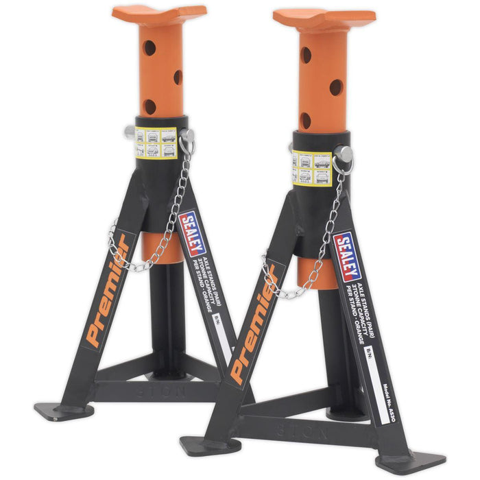Sealey AXLe Stands (Pair) 3 Tonne Capacity per Stand Orange AS3O