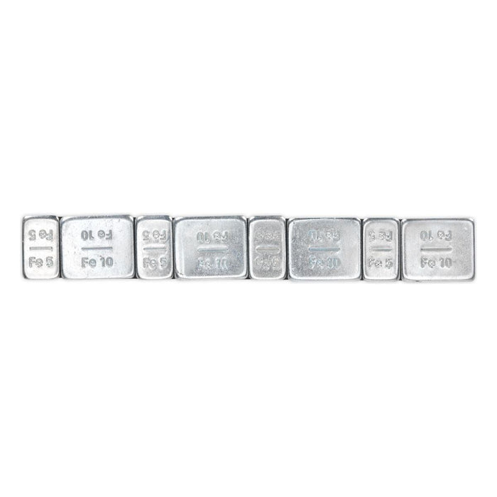 Sealey Wheel Weight 5 & 10g Adhesive Zinc Plated Steel Strip of 8 (4 x Each Weig Sealey - Town Tools 