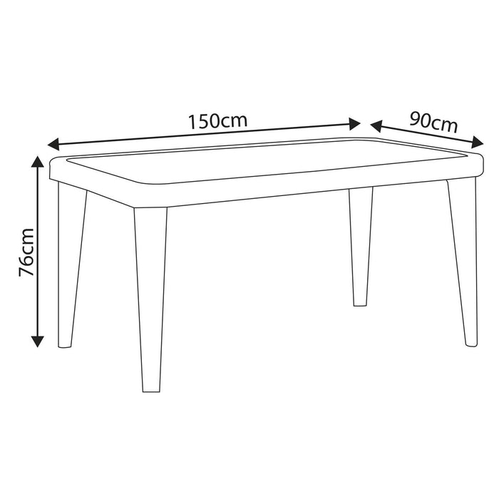 Dellonda Dining Tables with Tempered Glass Top 150 x 90 x 76cm - Dark Brown