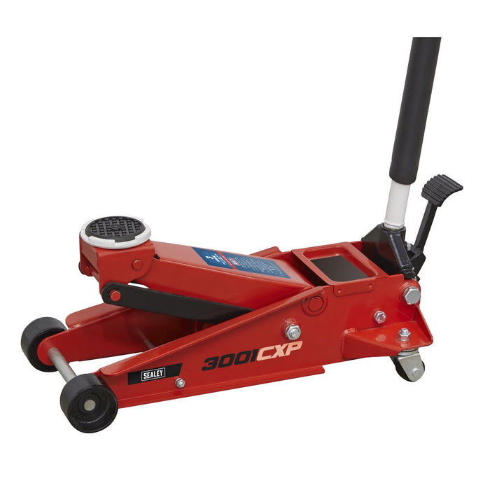 Sealey Trolley Jack with Foot Pedal 3 Tonne 3001CXP Sealey - Town Tools 