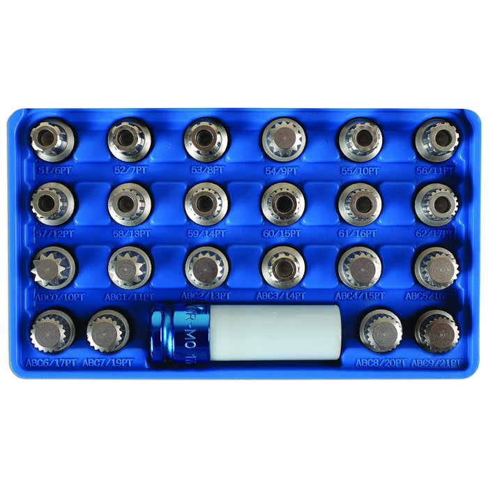 Laser Locking Wheel Nut Key Set 23pc - for VAG 6275 Laser - Town Tools 