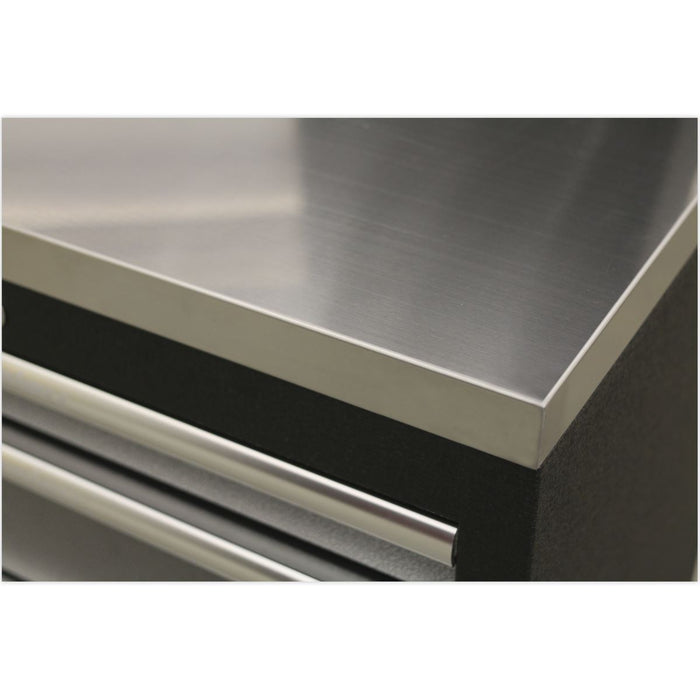 Sealey Superline Pro 4.9m Storage System Stainless Worktop APMSSTACK17SS Sealey - Town Tools 