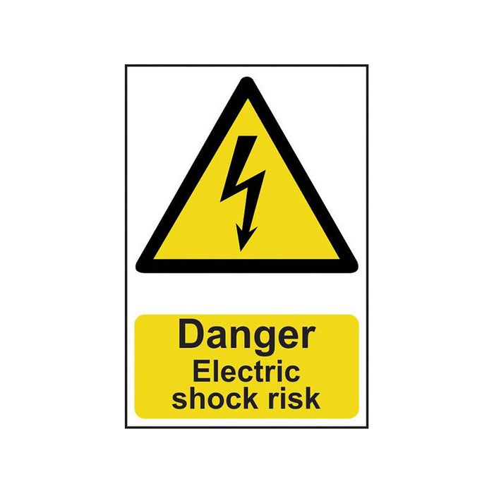 Scan Danger Electric Shock Risk - PVC Sign 200 x 300mm Scan - Town Tools