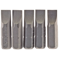 Draper Plain Slot Insert Bit, 6.5mm, 1/4" Hex, 25mm Long (Pack of 5) 64012