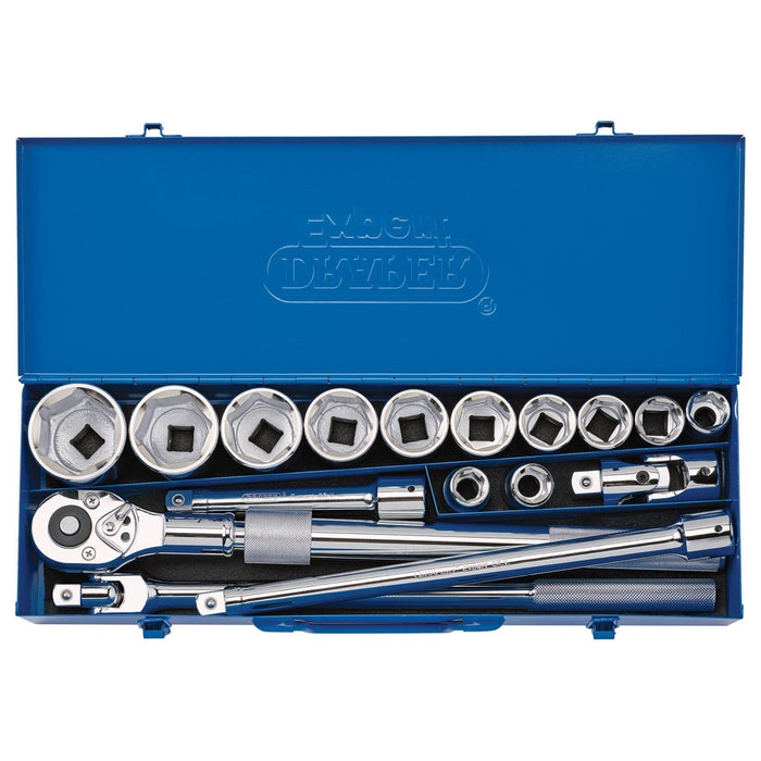 Draper Metric Socket Set in Metal Case, 3/4" Sq. Dr. (17 Piece) 16486