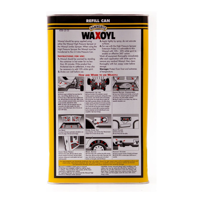 Waxoyl Rust Treatment Refill Can - Black - 5 Litre Waxoyl - Town Tools 