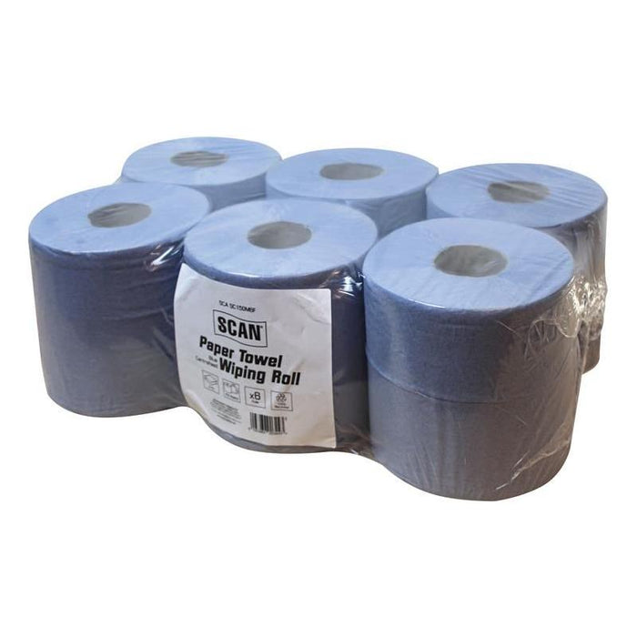 Scan Paper Towel Wiping Roll 2-Ply 176mm x 150m (Pack 6) Scan - Town Tools
