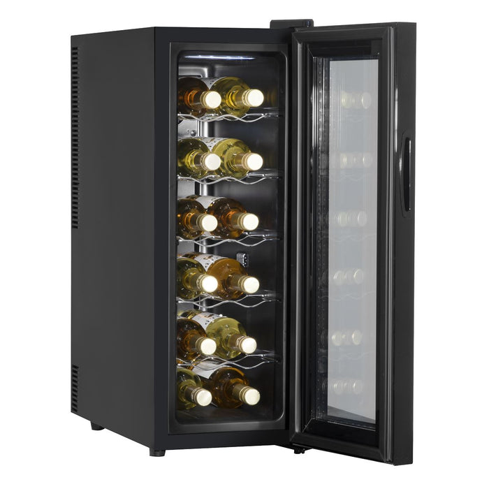 Baridi 12 Bottle Wine Fridge & Cooler - Black DH73