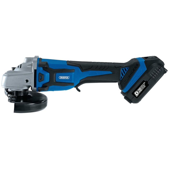 Draper D20 20V Brushless Angle Grinder, 115mm (Sold Bare) 55478 Draper - Town Tools 