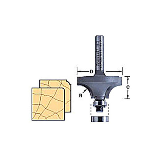 Trend 46/115 x 1/4 TCT Bearing Guided Ovolo & Round Over 1.6mm Radius Trend - Town Tools
