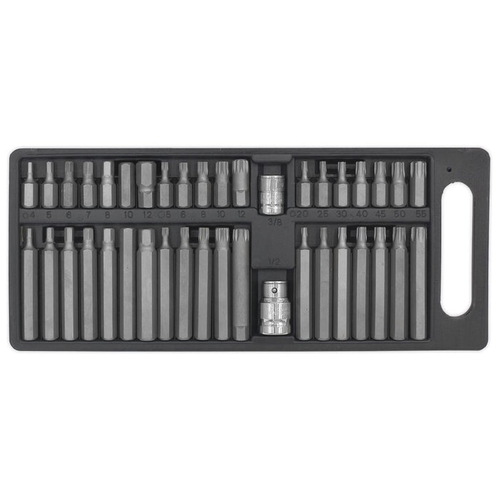 Sealey TRX-Star/Hex/Spline Bit Set 40pc 3/8" & 1/2"Sq Drive S0982 Siegen by Sealey - Town Tools 